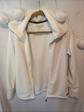 Calvin Klein Women's Cream Fleece Teddy Jacket